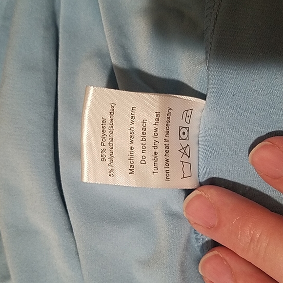 Sky Blue Side-Ruched V-Neck Dolman Top 3X - Picture 9 of 9